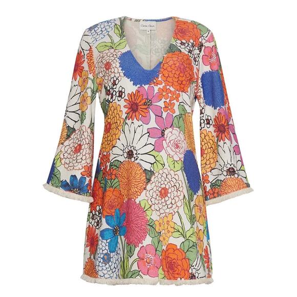Cara Cara Dresses & Skirts - Cara Cara Mabel Dress in Retro Floral Print Terry Cloth Mini Dress, Medium
